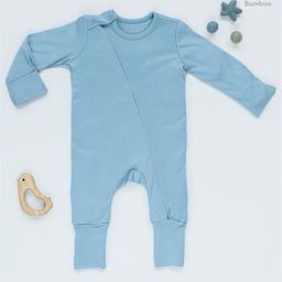 Cocoon Care Full Sleeves Solid Romper With Reversible Mittens & Footie - Cerulean Blue-image-66