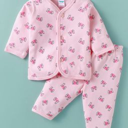 Tango Interlock Knit Full Sleeves Night Suit with Bunny Print - Pink-image-43