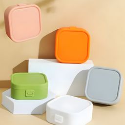 COZY VIBES Portable Jewelry Storage Box Compact Travel Organizer for Earrings, Necklaces, Rings & Accessories - Durable ABS Material, Modern Design Travel Jewelry Case - PACK OF 1 - COLOR MAY VARY-picture-2