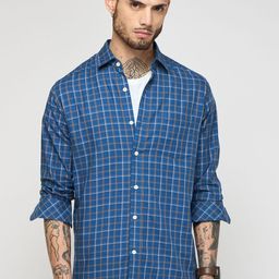 Red Flame Men Cotton Slim Fit Opaque Checked Casual Shirt-image-14