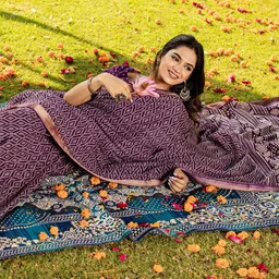 KALINI Zari Block Print Saree image 3