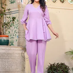 VIBE VISION V-Neck Angrakha Tunic With Trouser-picture-16