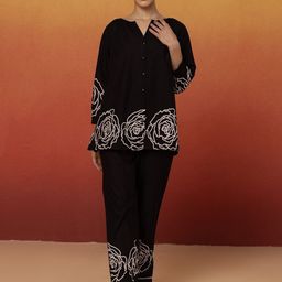 Bannos Swagger Printed Pure Cotton Round Neck Top & TrousersCo-OrdsSet-34