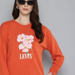 Levis Brand Logo Printed Crew Neck Pure Cotton Sweatshirt-image-49