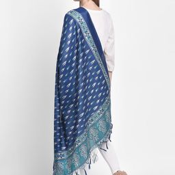 Dupatta Bazaar Blue & Green Printed Dupatta image 4