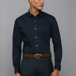 Allen Solly Navy Cotton Slim Fit Printed Shirt-image-33