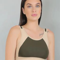 N-Gal Green & Beige Sports Bra-image-49