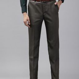 Park Avenue Men Checked Formal Trousers-image-80
