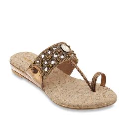 Mochi Antique Gold Toe Ring Wedges-image-34