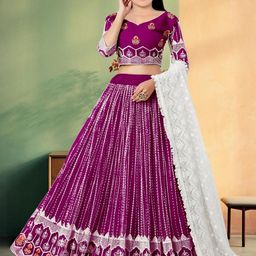 F Plus Fashion Net Semi-Stitched Lehenga Choli-image-26