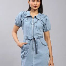 Label Ritu Kumar Light Blue A Line Dress-image-93
