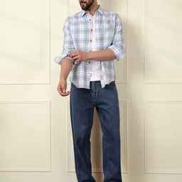 WROGN Men Comfort Slim Fit Checked Casual Shirt-image-67