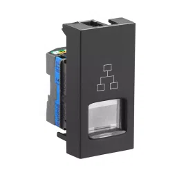 Legrand Telephone Socket RJ45 Cat- 6 UTP with Shutter Allzy 1 Module Matt Black, 6812 32 (Pack of 20 Pcs) image 3