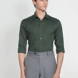 Arrow New York Green Cotton Slim Fit Checks Shirt-image-75