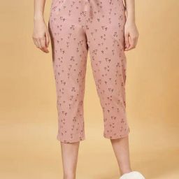 Dreamz by Pantaloons Dusty Pink Cotton Printed Capris-picture-2