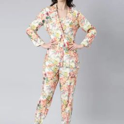 SHOWOFF Multicolor Cotton Blend Printed Co-ord Set-23