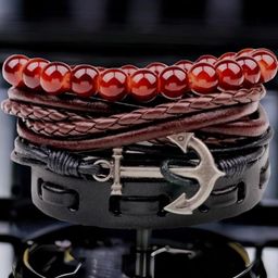 Vientiq Black Leather Bracelet-image-82