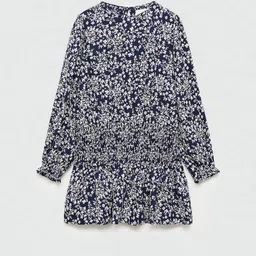 Mango Kids Floral Print Puff Sleeve A-Line Dress-image-91