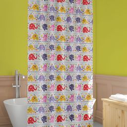 ArtzFolio White & Purple Printed Waterproof Shower Curtains-image-69