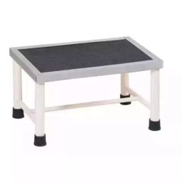 RM Social White & Black Mild Steel Single Foot Step with Matting, RM0146-15