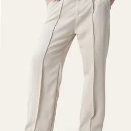 PERCH Men Relaxed Cream Solid Pintuck Korean Pants-picture-27