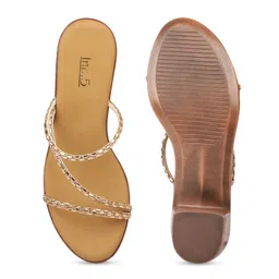 Inc 5 Gold-Toned Embellished Block Sandals image 5
