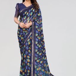 Moda Rapido Navy Blue Poly Georgette Embellished Sarees-picture-37