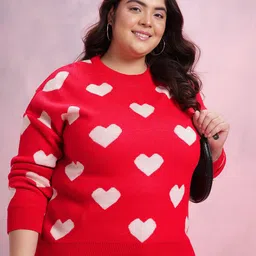 DressBerry Curve Plus Size Acrylic Self-Design Pullover-picture-13
