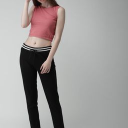 Harvard Women Black Solid Joggers-image-34