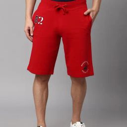 Beverly Hills Polo Club Red Regular Fit Cotton Shorts-picture-1