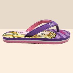 Kidsville Barbie Printed Purple Flip Flops-image-77