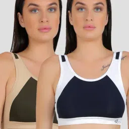 N-Gal Green & Navy Sports Bra - Pack of 2-image-23