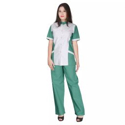 SARAF White/Green Nurse Dress/Uniform Size:- L, 7402C-image-20