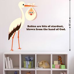 Lanstick Multicolor Stork & Baby with Quote Wall Sticker-image-29