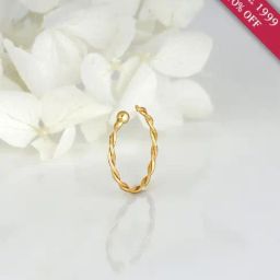 GIVA 92.5 Sterling Silver Twisted Nose Ring for Women-image-28