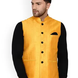 VEERA PARIDHAAN Banarasi Mandarin Collar Nehru Jacket-image-66