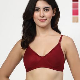LILY Pack Of 4 Full Coverage T-shirt Bra-image-63