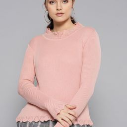 STREET 9 Women Pink Ribbed Sweater-image-94