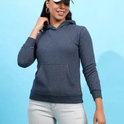Campus Sutra Blue Cotton Sweatshirt-image-85