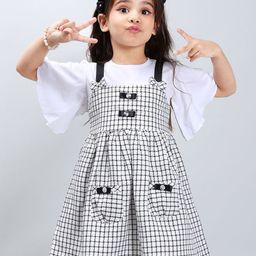 PINK MERMAID Girls Printed Pinafore Dress-image-10