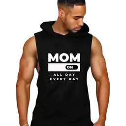FABSTIEVE Men Typography Printed Hooded Raw Edge T-shirt-image-29