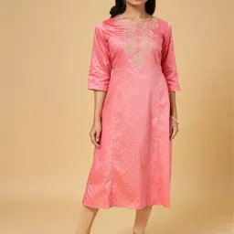 Rangmanch by Pantaloons Pink Embroidered Straight Kurta-picture-17