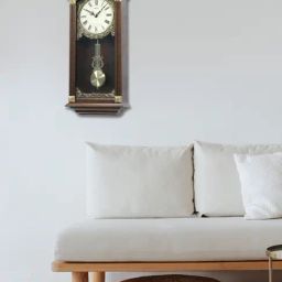 RHYTHM Dark Brown Wood Elegant Vertical Crown Wall Clock-image-57