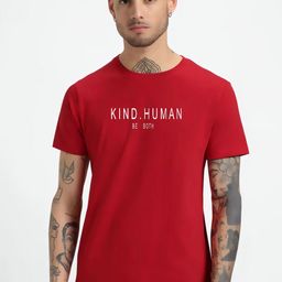 HESHA Chaudhary Typography Printed Pure Cotton Relaxed Fit T-shirt-image-90