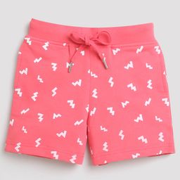 Tiny Girl Lego Puzzle Blocks Printed Shorts With Ribbed Waist - Red-image-79