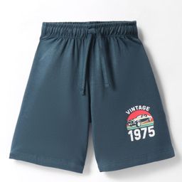 CUCUMBER Sinker Knit Above Knee Length Shorts With Text Print - Dark Green-picture-3
