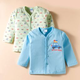 Tango Single Jersey Knit Full Sleeves Jhablas With Vehicle Print Pack Of 2 - Light Blue & Light Green-picture-30