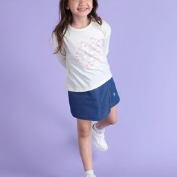 U.S. Polo Assn. Kids Girls Embellished Brand Logo Print Drop-Shoulder Pure Cotton T-shirt-image-51