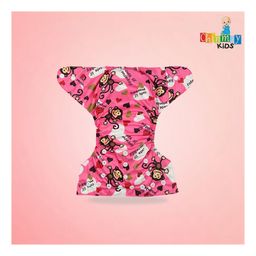 chinmay kids Chinmay  Freesize Reusable Washable Adjustable Snap Buttons Cloth Diaper with Wet Free Insert Pads (Color & print May Vary) image 5
