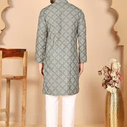 Anouk Rustic Men Printed Regular Sequinned Kurta with Pyjamas image 5